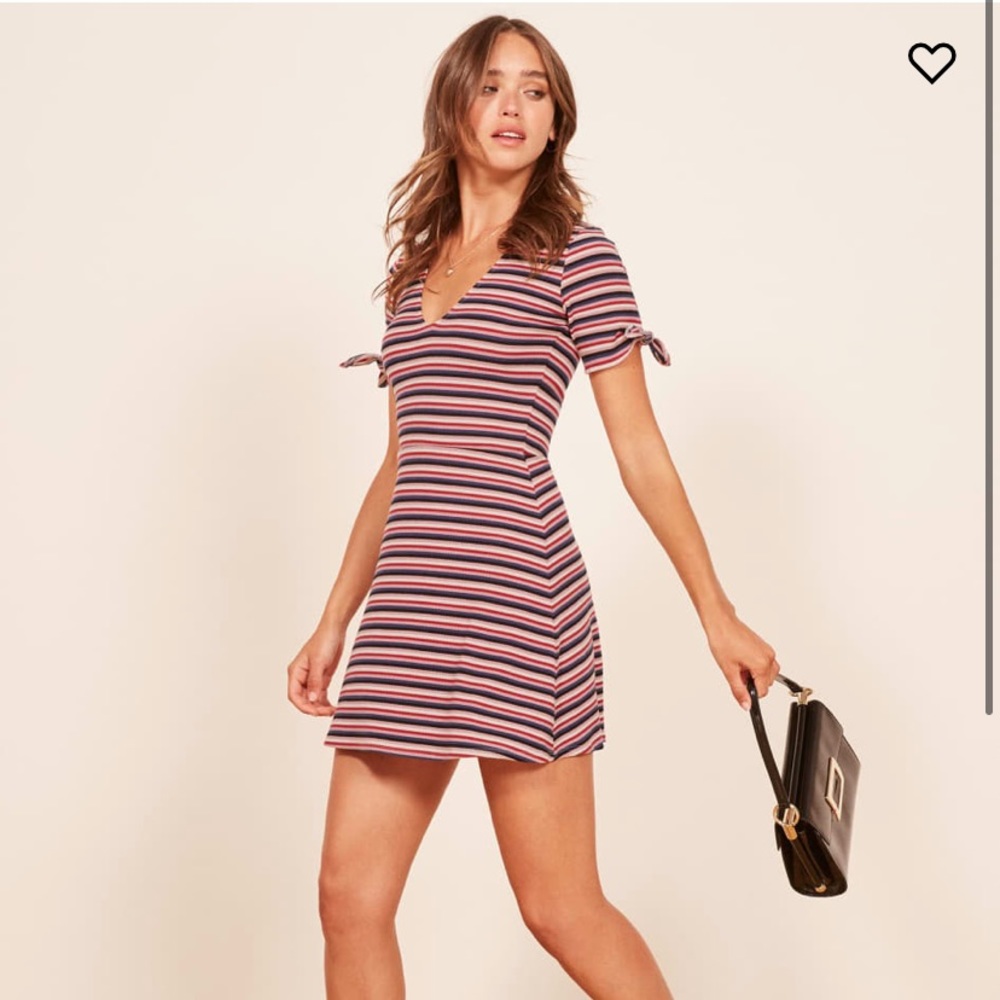 Reformation Navy Sara Dress